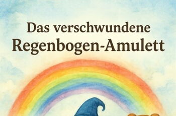 Buchcover: Zeichnung von einem Jungen mit Zauberstab, einem Mädchen mit Flügeln, einem Bär, einem Fuchs, einem Frosch und einem kleinen Drachen