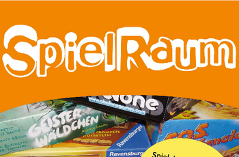 Plakat mit Infos und Foto von Brettspielen