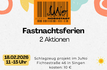 Plakat: Ankündigung eines Schlagzeugprojekts und eines Ausflugs