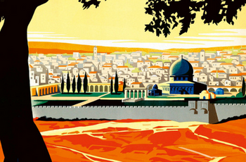 Buchcover: Zeichnung einer Stadt im Nahen Osten