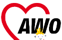 Logo der AWO Elternschule: rites Herz mit schwarzem AWO-Schriftzug