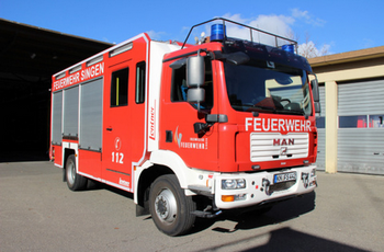 Foto eines großen Feuerwehrfahrzeugs