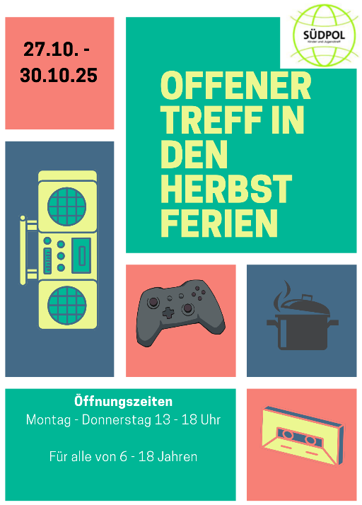 Aushang mit Abbildungen von Kochtopf, Musik-Kassette, Spielekonsole etc mit Informationen zum Angebot